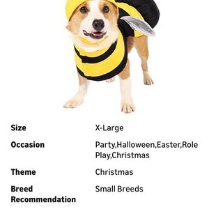 Pet Bee costume with 3D Bee Hat
